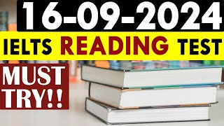 IELTS Reading Test 2024 with Answers  16092024 [upl. by Cinimod]