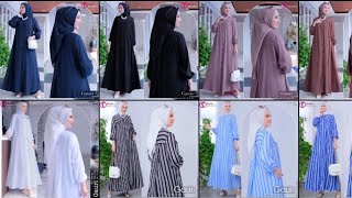 MODEL GAMIS TERBARU 2024 GAMIS POLOS MOTIF SIMPEL CANTIK ELEGAN TERBARU [upl. by Yle825]