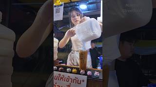 Young woman with delicious cheese milk tea in Thailand streetfood Shorts [upl. by Fisk383]