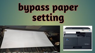 MANUAL bypass setting  bypass se paper setting kaise kare Konica Minolta BIZHUB 164 165e [upl. by Yrreiht]