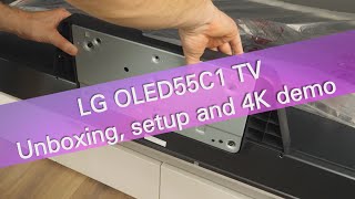 LG OLED55C1 C1 2021 TV unboxing setup and 4K demo [upl. by Ecertal]