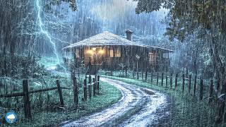 Sonidos Intensa de lluvia y tormentas⛈️Ruido de lluvia nocturna para dormir Trueno tranquilo💤 [upl. by Shelba]