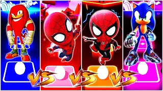 Knuckles vs Spider Man vs Spider Man vs Sonic  Tiles Hop EDM Rush [upl. by Arhsub]