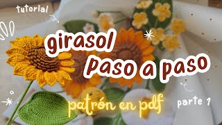 Girasol tejido a crochet  How to crochet sunflower  tutorial paso a paso Patrón en pdf [upl. by Ellierim]