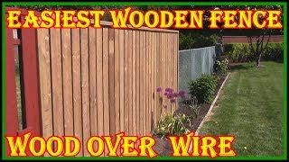 HOW TO BUILD A WOODEN FENCE OVER A WIRE FENCE  CHECK DESCRIPTION ON HOW TO MAKE BRACKETS [upl. by Uhthna498]