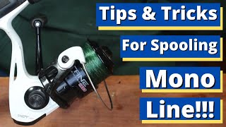 Tip And Tricks For Spooling A Spinning Reel With Monofilament Fishing Line [upl. by Erdnaid]