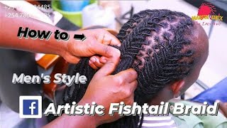 How to Style Artistic Fishtail Braid on Dreads for Men [upl. by Hgielhsa]