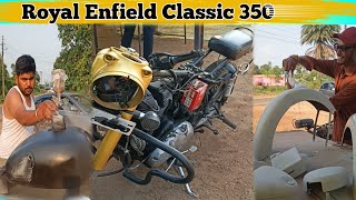 Royal Enfield Classic 350 Full Painting in Maharashtra  Old Bullet Bike Restoration 2023 [upl. by Otrebcire]