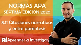 👊😁 811 Citaciones NARRATIVAS Y ENTRE PARÉNTESIS CON NORMAS APA 7MA EDICIÓN Aprender a investigar [upl. by Furgeson]