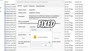 Application Identity Service Access is Denied Not Starting Automatically FIXED [upl. by Giulio]