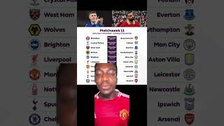 EPL Match week 11 Predictions pl epl PremierLeague [upl. by Sheeb]