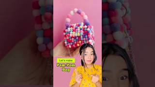 DIY PomPom Bag 😱 crafteraditi pompomcraft handmade diy shorts diybag ​⁠CrafterAditi [upl. by Ohaus]