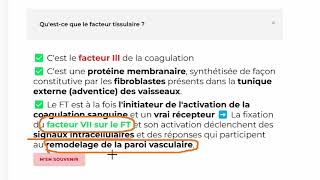 cours Physiologie et Exploration de lHémostase partie 2 [upl. by Nylirak]