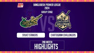 Chattogram Challengers vs Sylhet Strikers  2nd Match  Highlights  Season 10  BPL 2024 [upl. by Eihpos174]