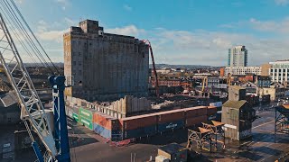 RampH Hall Silo 1 gone Silo 2 demolition commenced  Part 6  Cork City Docklands Development [upl. by Melita]