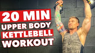 Follow Along 20 Minute Upper Body Kettlebell Workout  This one hurts [upl. by Ahsitak]