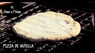 PIZZA DE NUTELLA Y MASCARPONE A LA PARRILLA MASA ft Cocina con Olaya y Pelayo [upl. by Atsylac]