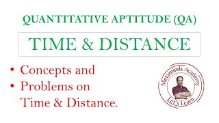 Time and Distance  Quantitative Aptitude  Problems Solved [upl. by Lipman]