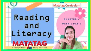 READING AND LITERACY QUARTER 1 WEEK 1 DAY 1 MATATAG CURRICULUMGRADE 1 [upl. by Suertemed]