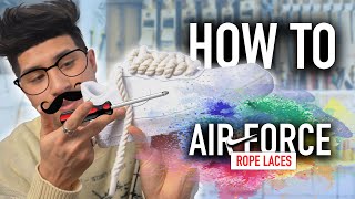 Nike Air Force quotRope Lacesquot🪛  TUTORIAL  How to Sneaker durchbohren mit Bizeps 🥴  bhpdao [upl. by Ynotna]