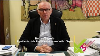 Messaggio del Presidente della Regione autonoma Valle dAosta Renzo Testolin [upl. by Seward]