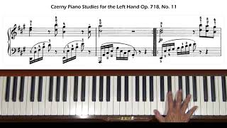 Czerny Piano Studies for the Left Hand Op 718 No 11 Piano Tutorial [upl. by Naujed857]