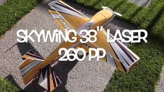 Skywing 38quot pp Laser 260 Build and Maiden [upl. by Ecyarg]