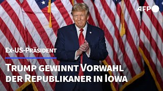 Trump gewinnt Vorwahl der USRepublikaner in Iowa klar  AFP [upl. by Pandolfi]