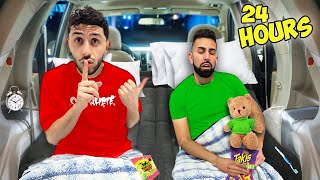 24 Hour OVERNIGHT Challenge In My Car FT Brawadis [upl. by Natsreik]