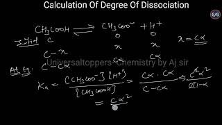 How to Calculate Degree of dissociation of weak acid  Equilibrium  Class 11 chemistry chemistry [upl. by Lochner514]