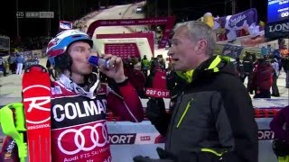 Marcel Hirscher almost hit by drone [upl. by Drofdeb]