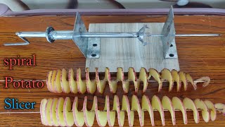 How to make spiral Potato cutter   Diy spiral Potato Slicer [upl. by Olrak]