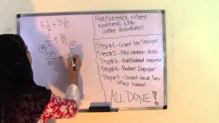 6th Grade Math Add or Subtract Mixed Numbers with Unlike Denominators [upl. by Rodmun]