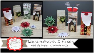 Nikolauskamin basteln  Nikolaus Verpackung  Geschenke verpacken  Stern basteln Deko StampinUp [upl. by Abad260]