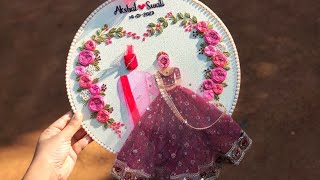 Embroidery Hoop Art with Free Pattern ❤️ Couple Embroidery Hoop  Gossamer [upl. by Llenoj]