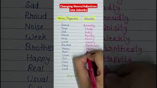 Changing NounsAdjectives into Adverbs english englishgrammar learnenglish shorts [upl. by Camus]