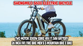 Shengmilo S600 Electric Bicycle with Two Motor 2000W Ebike 48V 175AH Battery 26 Inch Fat Tire EBike [upl. by Iruahs961]