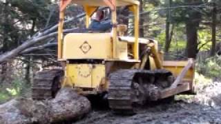 AllisChalmers HD9 Crawler with Detroit Diesel pulling logs [upl. by Eilliw]