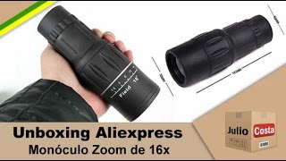 Unboxing Aliexpress Monoculo 16x  Recorde de 363 DIAS [upl. by Godrich]