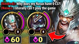 I made this poor Nasus stay at 0 CS for nearly TEN MINUTES straight [upl. by Cofsky]