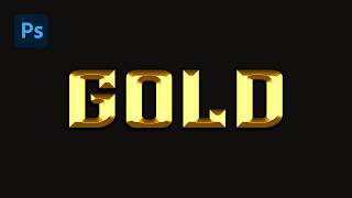 1 Minute Photoshop  Gold Text Effect Photoshop Tutorial [upl. by Noruq]