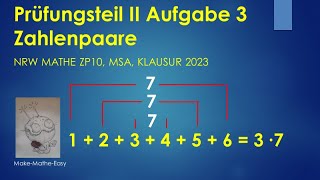 Prüfungsteil 2 Mathe ZP10 NRW 2023 Aufgabe 3 Zahlenpaare [upl. by Jacqueline130]