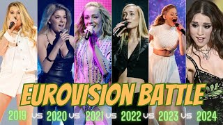 Eurovision Battle  2019 vs 2020 vs 2021 vs 2022 vs 2023 vs 2024 [upl. by Lika]