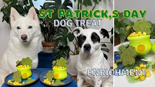 West Paw Zogoflex Toppl Saint Patricks Day Recipe  dog treat recipe for canine enrichment [upl. by Kolivas899]