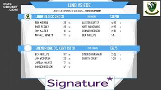 Lindfield CC 2nd XI v Edenbridge CC Kent 1st XI [upl. by Ludlew]