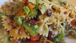 Low Fat Vegan No Oil Pasta Salad EASY amp Delicious [upl. by Assyral]