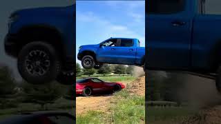 BRUTALLY Jump Testing Silverado ZR2 silveradozr2 zr2 chevy trailboss [upl. by Oirretna]