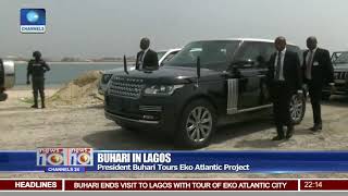 President Buhari In Lagos Tours Eko Atlantic Project [upl. by Analah721]