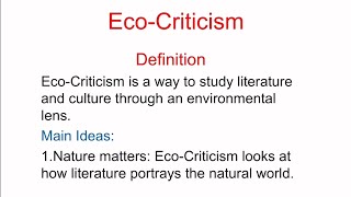 Ecocriticism  A literary theory  in Hindi Urdu [upl. by Bedad]