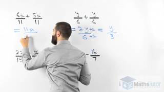 Maths Online  Addition amp Subtraction Of Algebraic Fractions with common denominators [upl. by Tews656]